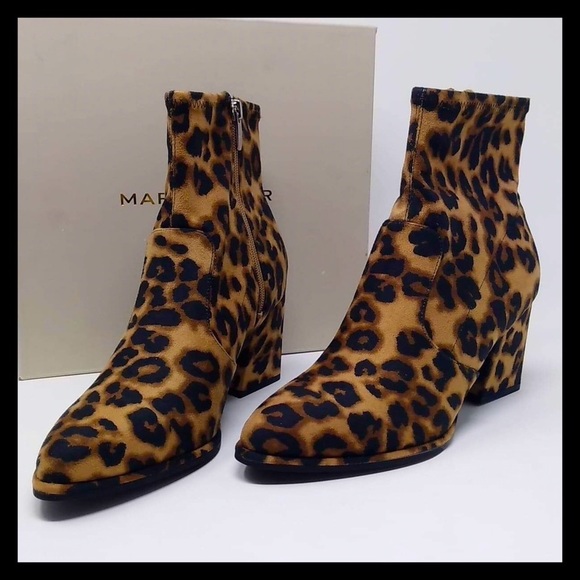 MARC FISHER Leopard Leave2 Block Heel Stretch Bootie - Picture 12 of 14